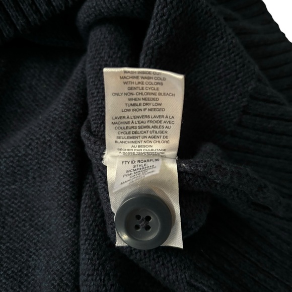 Method Mock Neck Charcoal Grey Sweater w/ White Pattern, 1/4 Button, Men’s Large - Picture 9 of 12